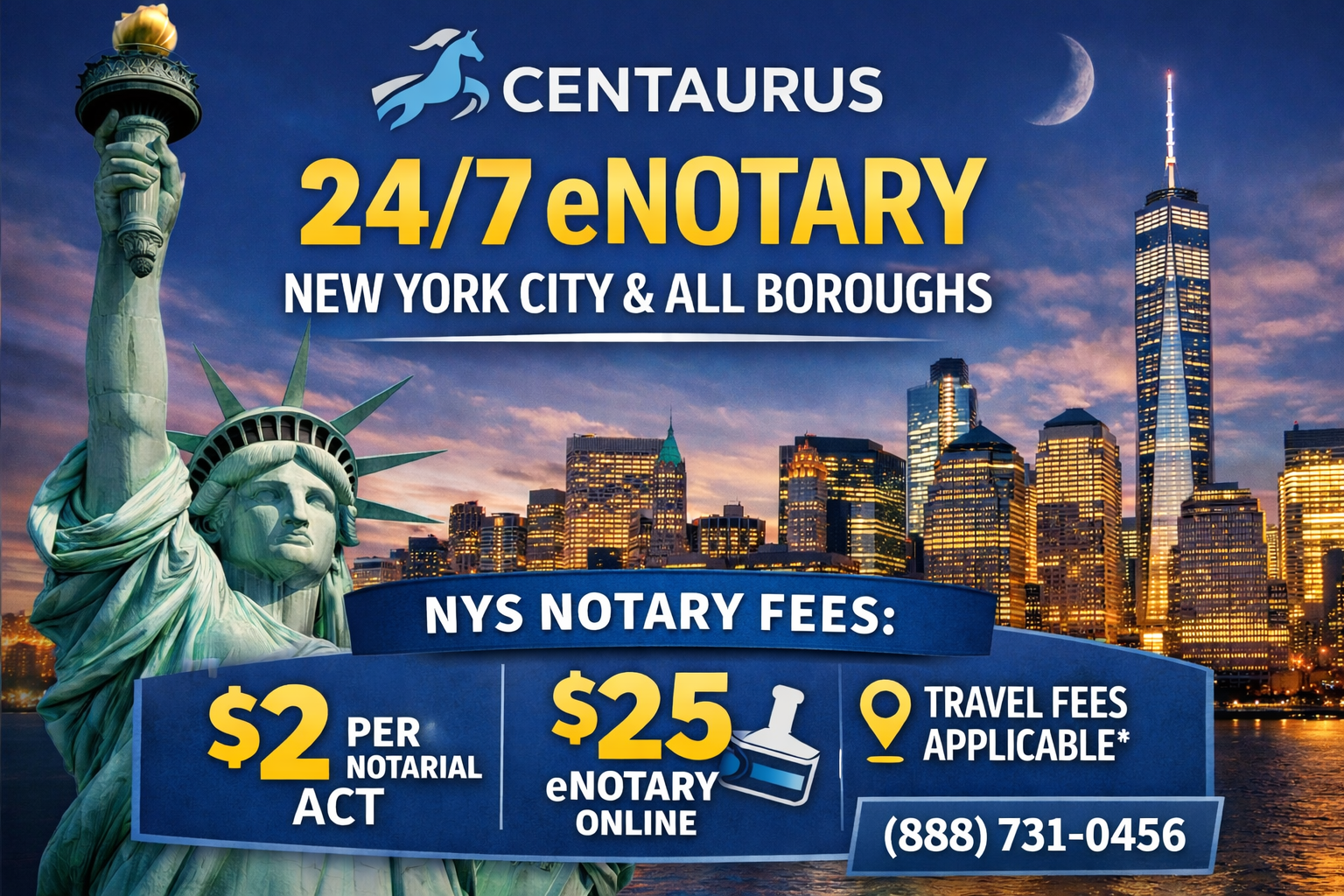 Centaurus 24/7 eNotary in New York City and All Boroughs